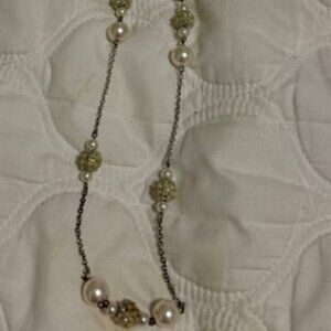 Women's 17" silver & pearl necklace